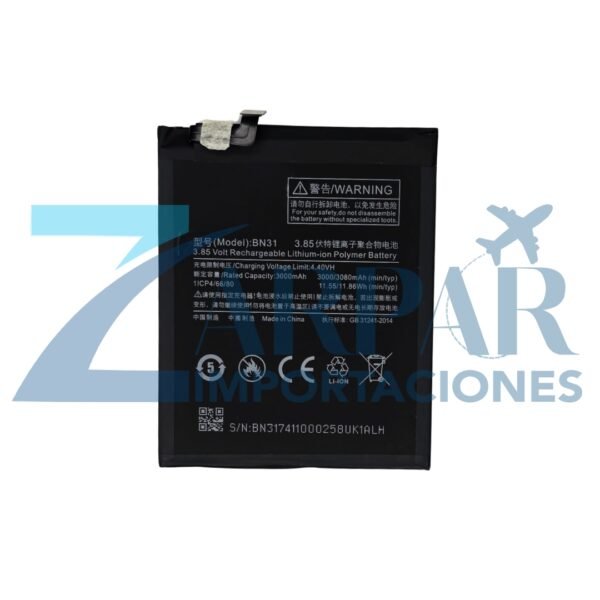 Bateria Redmi note 5A/Mi A1/S2/Redmi 5X (BN31)